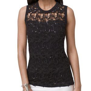 WHBM Sequin Detail Lace Top